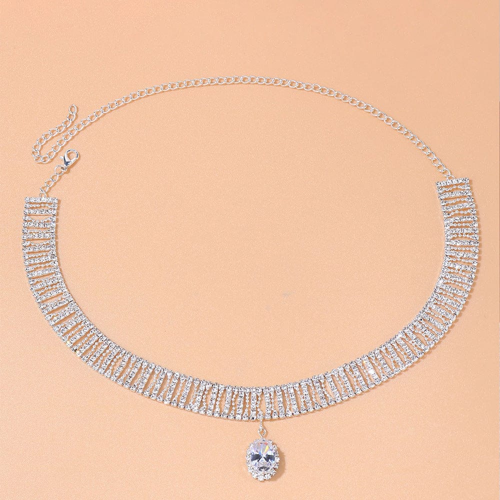 SHIHAN 2023 New Rhinestone Choker Necklace Jewelry Shiny Diamond Crystal Necklaces Jewelry For Women Birthday party Accessories