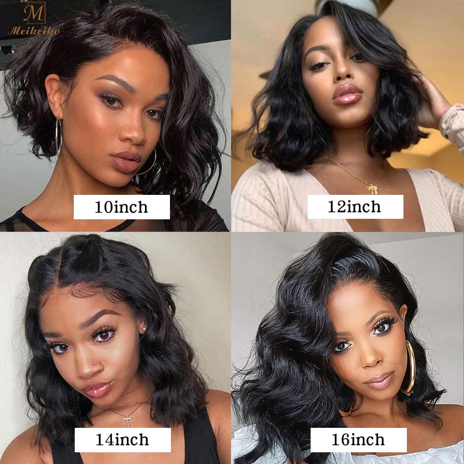 Short Bob 4x4 Closure Wig Body Wave Lace Front Human Hair Wigs for Black Women Brazilian Natural Pre Plucked Hairline