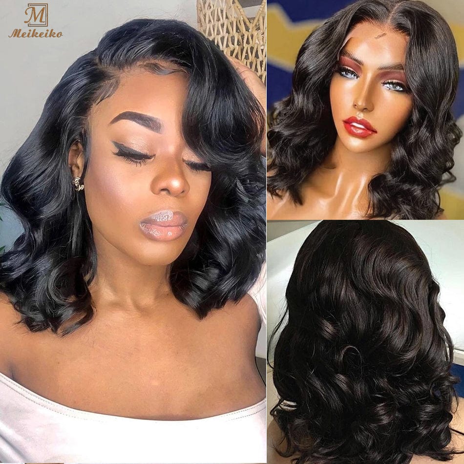 Short Bob 4x4 Closure Wig Body Wave Lace Front Human Hair Wigs for Black Women Brazilian Natural Pre Plucked Hairline