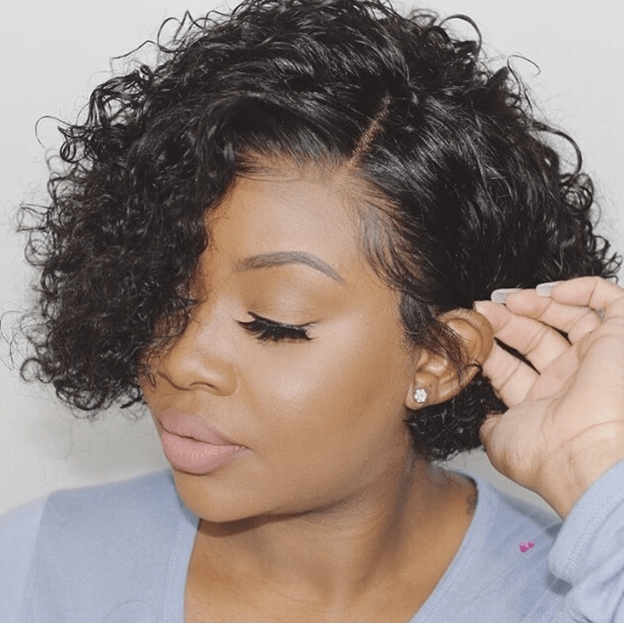 Short Bob Lace Front Wigs Natural Brazilian Remy Human Hair Wigs for African Women Pixie Cut Lace Part Wig