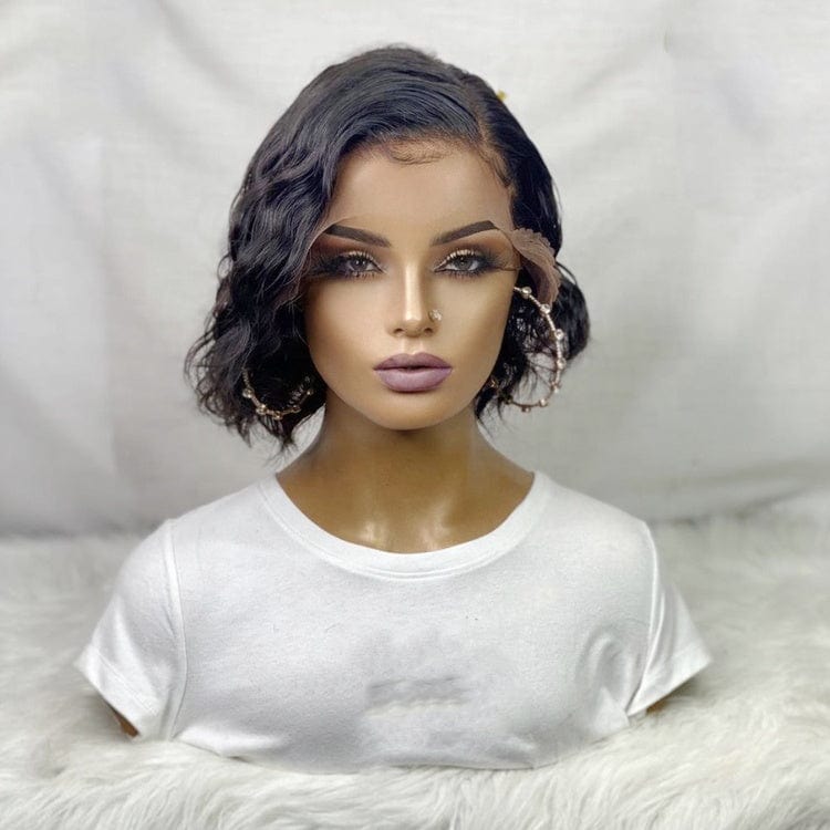 Short Body Wave Hair Human Hair Wig Shot Bob 13*4 Lace Front Wigs  for Black Women