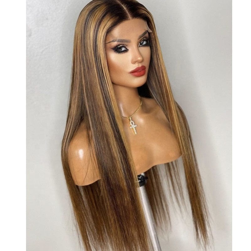 short human hair wigs  wholesale wigs 100% human hair vendor mixed 4/27 blonde hair transparent full 360 lace frontal wig