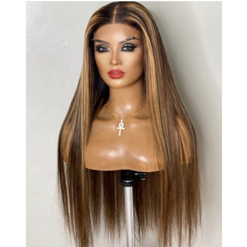 short human hair wigs  wholesale wigs 100% human hair vendor mixed 4/27 blonde hair transparent full 360 lace frontal wig