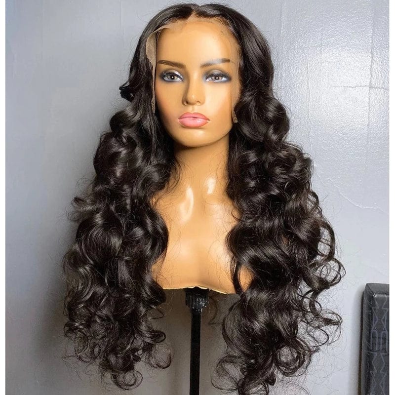 Side Part Bleach Knots Deep Body Wave Full Virgin Cuticle Aligned Human Hair Transparent HD Lace Front Wigs