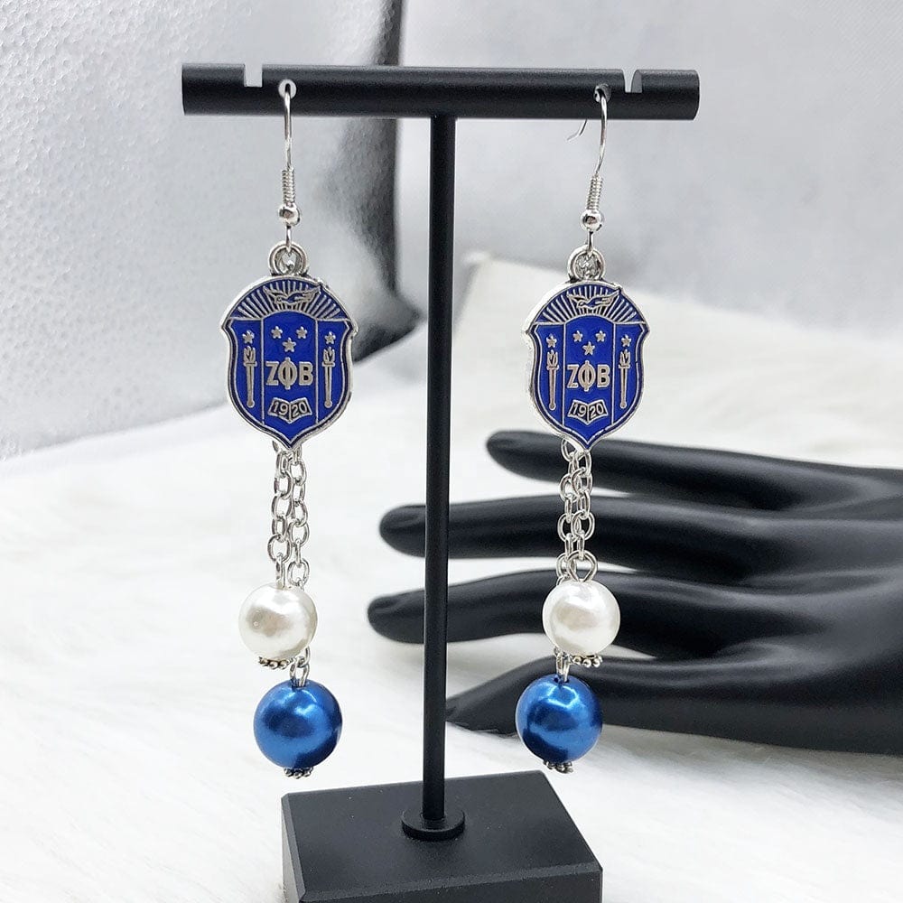 Sigma Gamma Rho Handmade Greek letter Charms Pearl Pendant Earrings