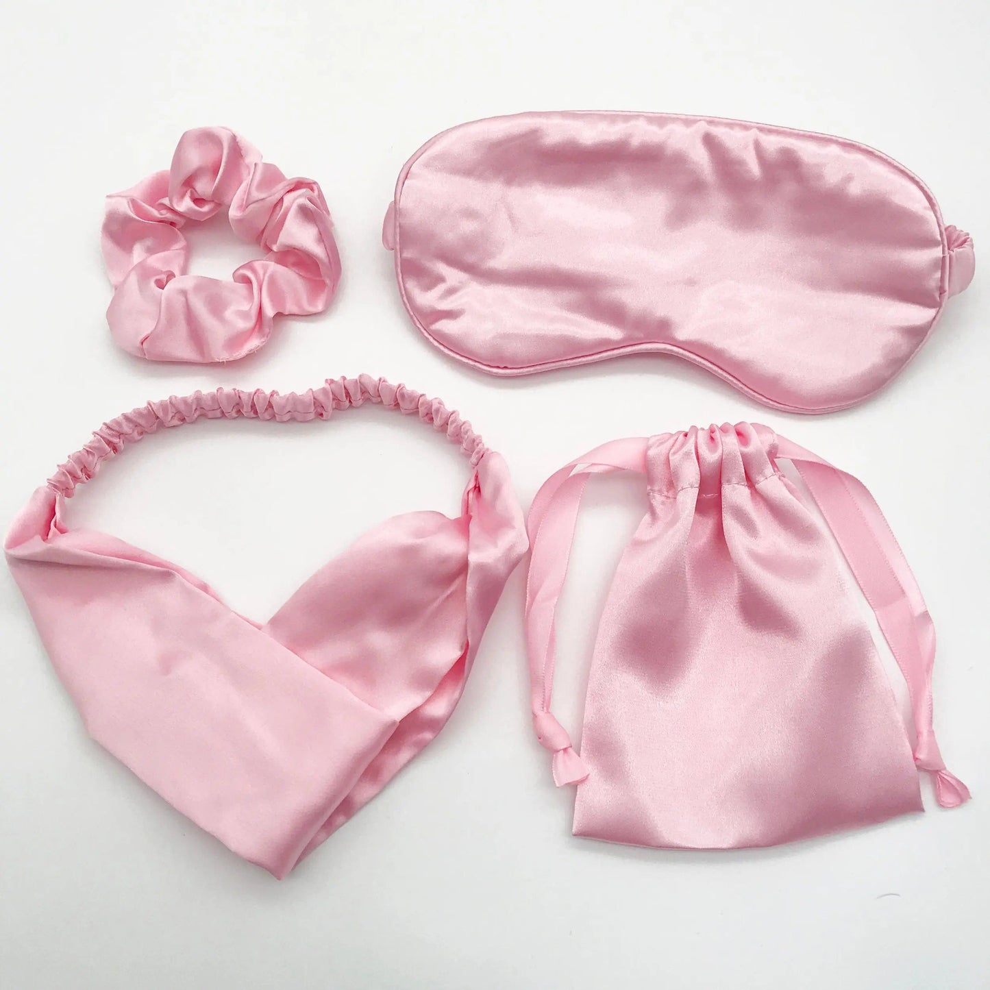 silk set pink Hot sell top quality sleeping silk head wrap