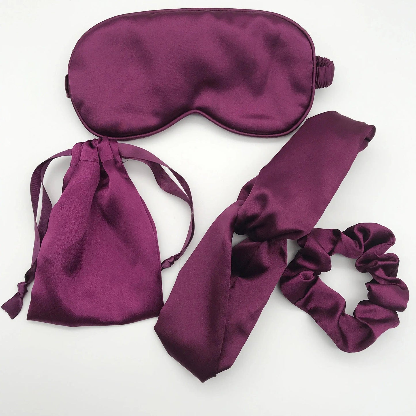 silk set purple Hot sell top quality sleeping silk head wrap