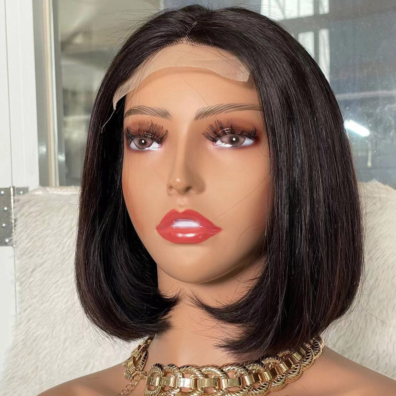 Silky  remy Virgin Cuticle Aligned 100%Human Hair Short Bob Wigs Hd Swiss Lace Frontal highlight 613 BOB Wig For Black Women