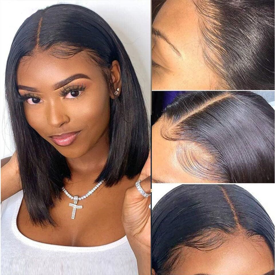 Silky  remy Virgin Cuticle Aligned 100%Human Hair Short Bob Wigs Hd Swiss Lace Frontal highlight 613 BOB Wig For Black Women