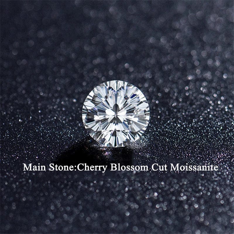 Silver 925 Original 2- 4ct Round Brilliant Cut Diamond Test Past Pink Black Purple Hundred Flower Moissanite Screw Stud Earrings