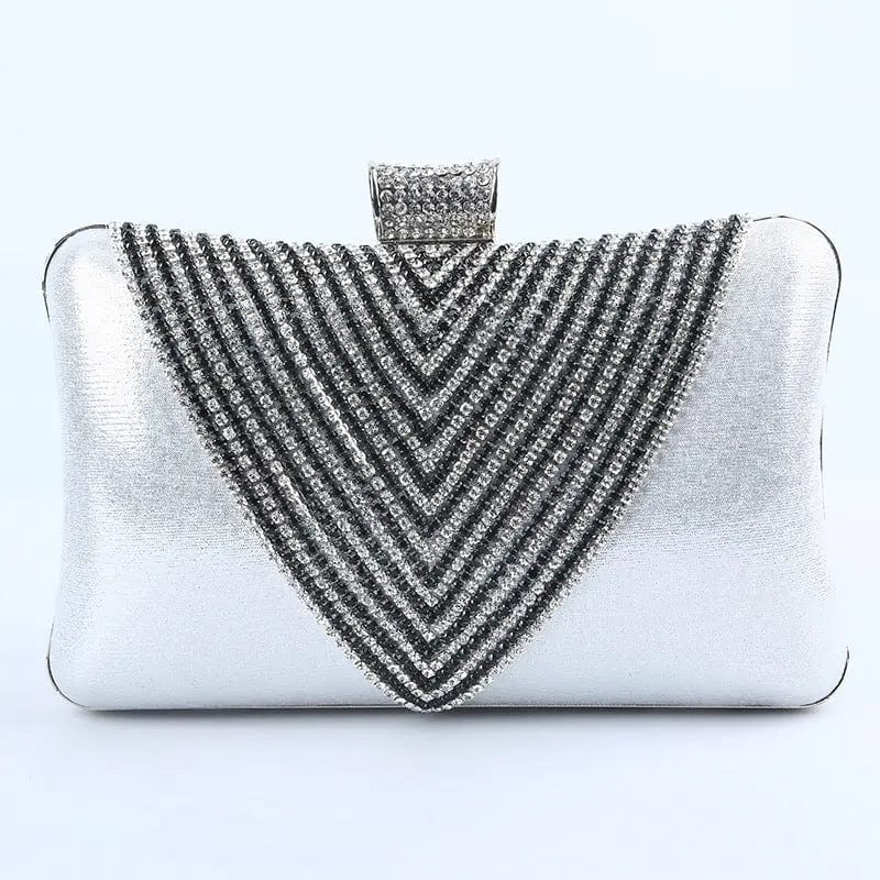 silver Factory direct wholesale handmade classic crystal clutch evening bag large space ladies clutches for party prom banquet wedding