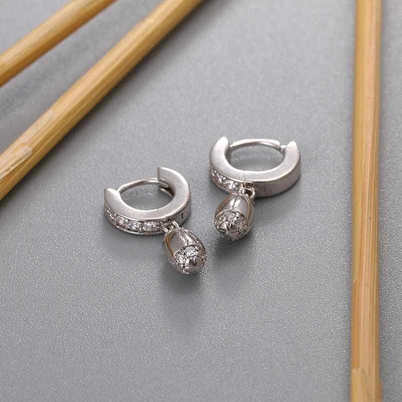 silver Newest Product Fashion Design White Gold Hoop Earring Women