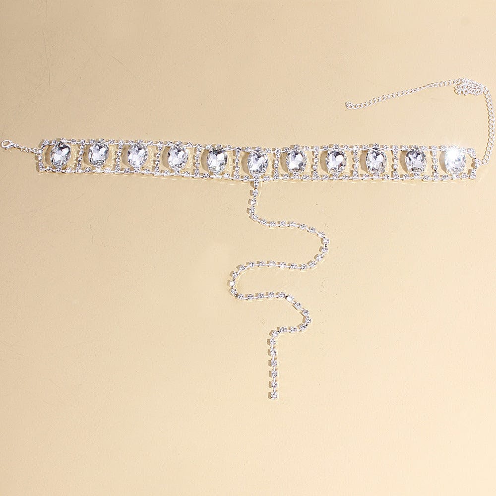 silver SHIHAN 2023 Luxury Women Diamond Crystal Necklace Fashion Chocker Necklaces Shiny Necklace Women Accessories