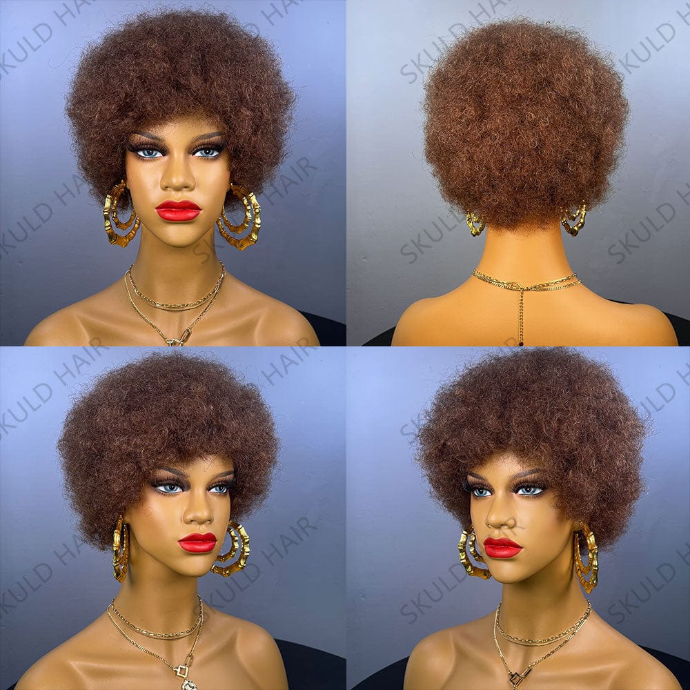 Skuld Short Human Hair Wigs Pixie Cut Human Hair Wigs afro kinky Wig for Black Women Drop Shipping Wholesale