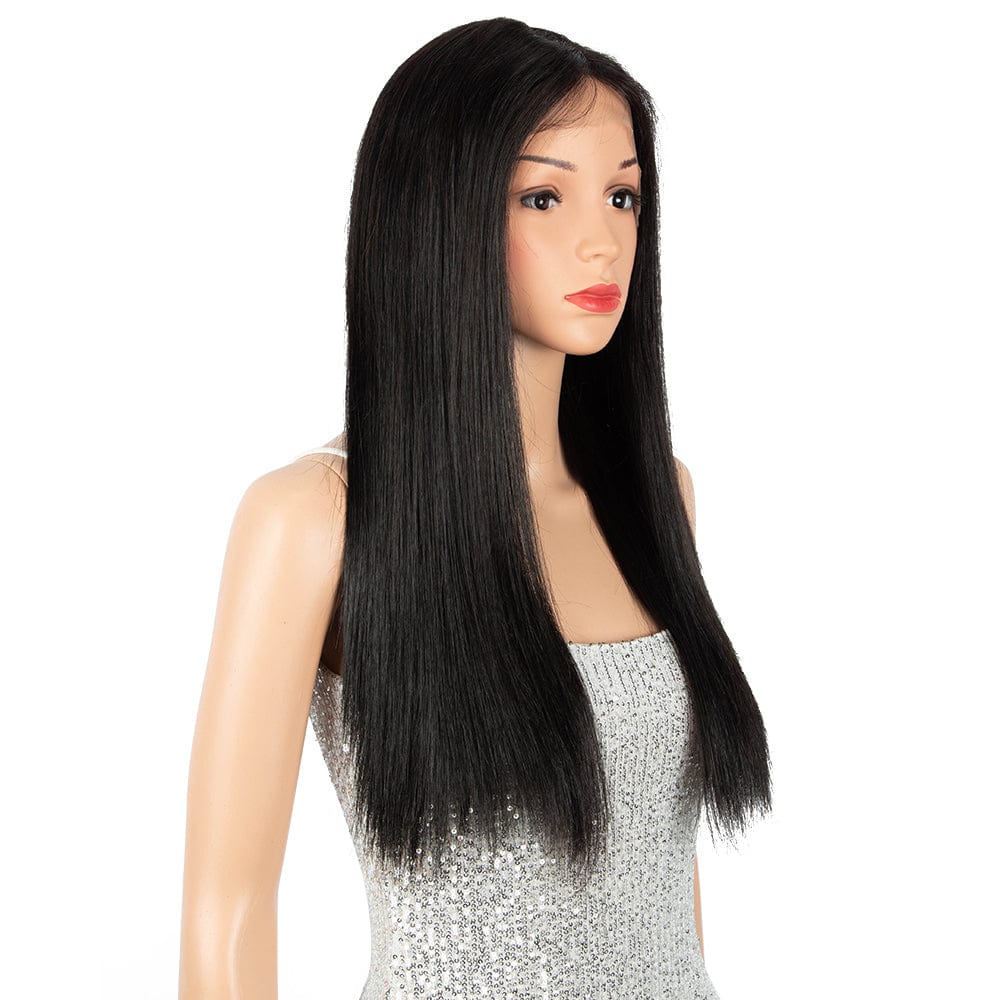 sleek high quality wholesale cheap Hot Selling Best wig 18"-28" 9A grade straight long lace frontal Human Hair Wigs for women