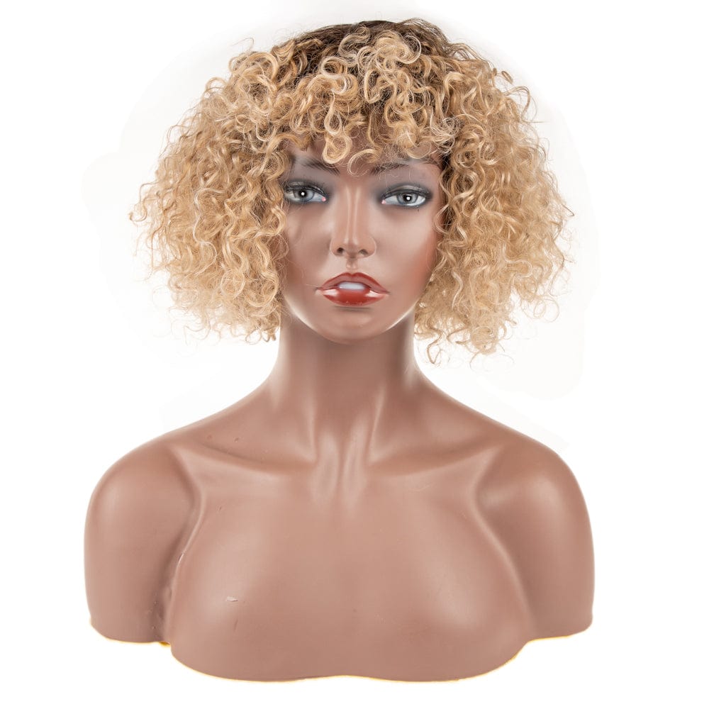 sleek top quality wholesale hot selling cheap High Temperature  Heat Resistant afro kinky curl Synthetic Hair Wigs for women