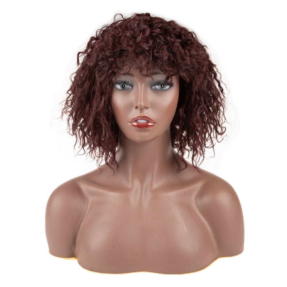 sleek top quality wholesale hot selling cheap High Temperature  Heat Resistant afro kinky curl Synthetic Hair Wigs for women