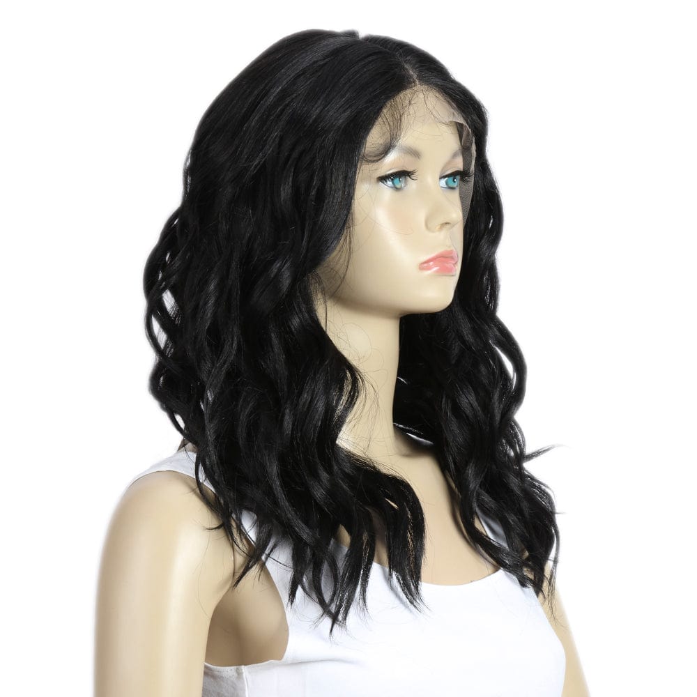 Sleek wholesale hot selling heat resistant Long body wave Blonde Ombre Swiss HD Lace part Front Wig Synthetic hair Wig for women