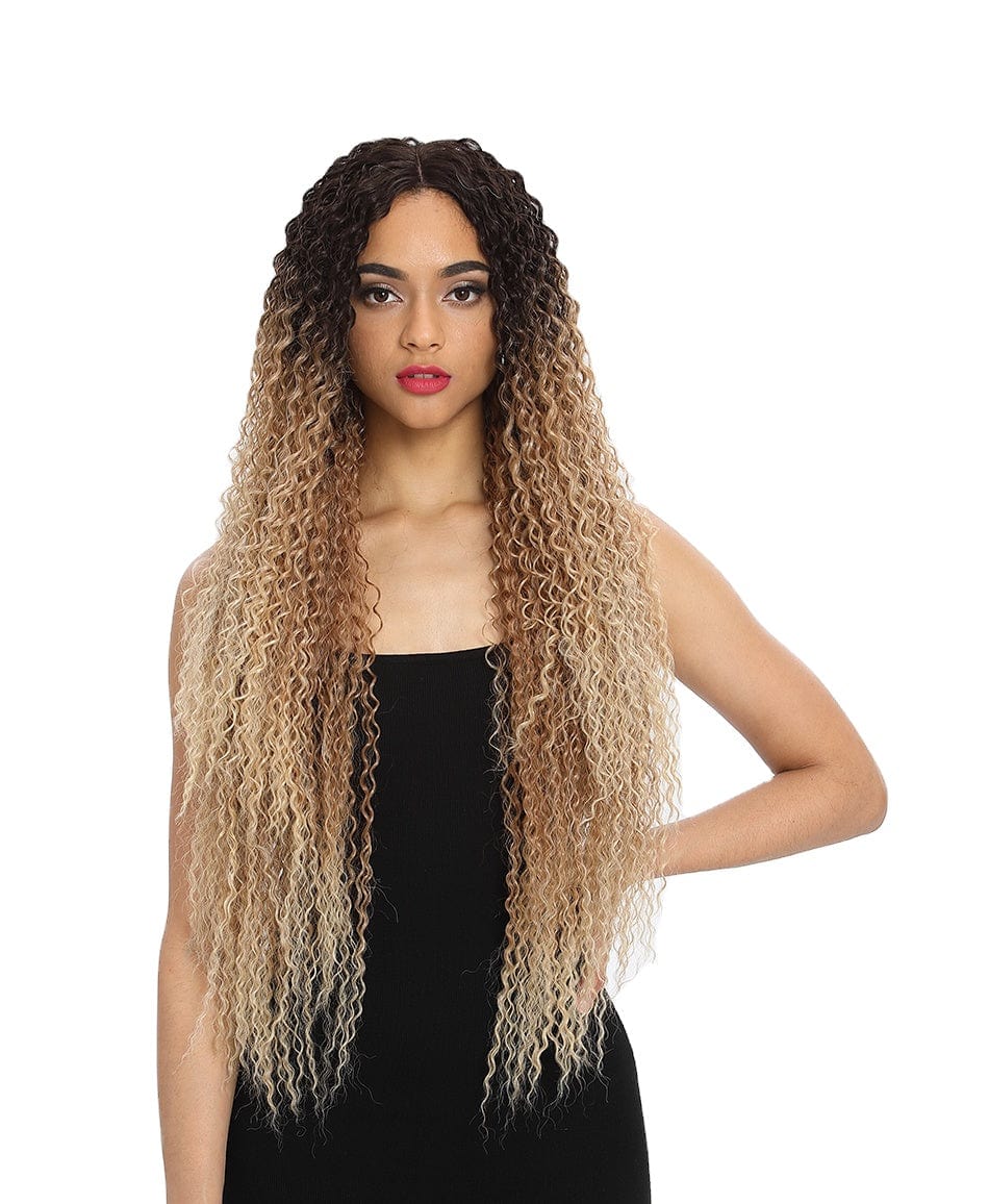 sleek wholesale hot selling  Heat Resistant t lace long hairline kinky curl Swiss HD  lace frontal Synthetic hair Wig for women