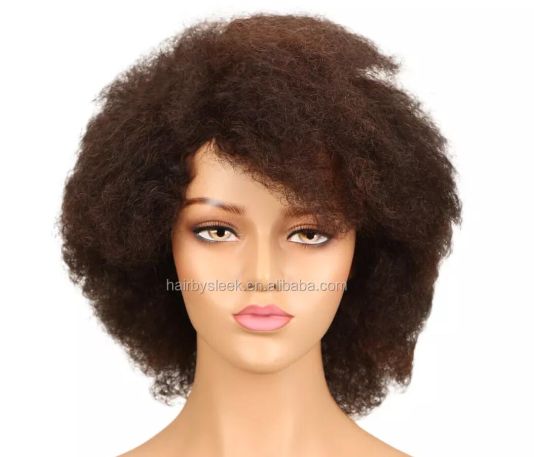 sleek Wholesale quality Natural pixie cut Brazilian Remy Hair Short Afro Curl Cuticle Aligned Hair Wig Human Hair Wigs For Women