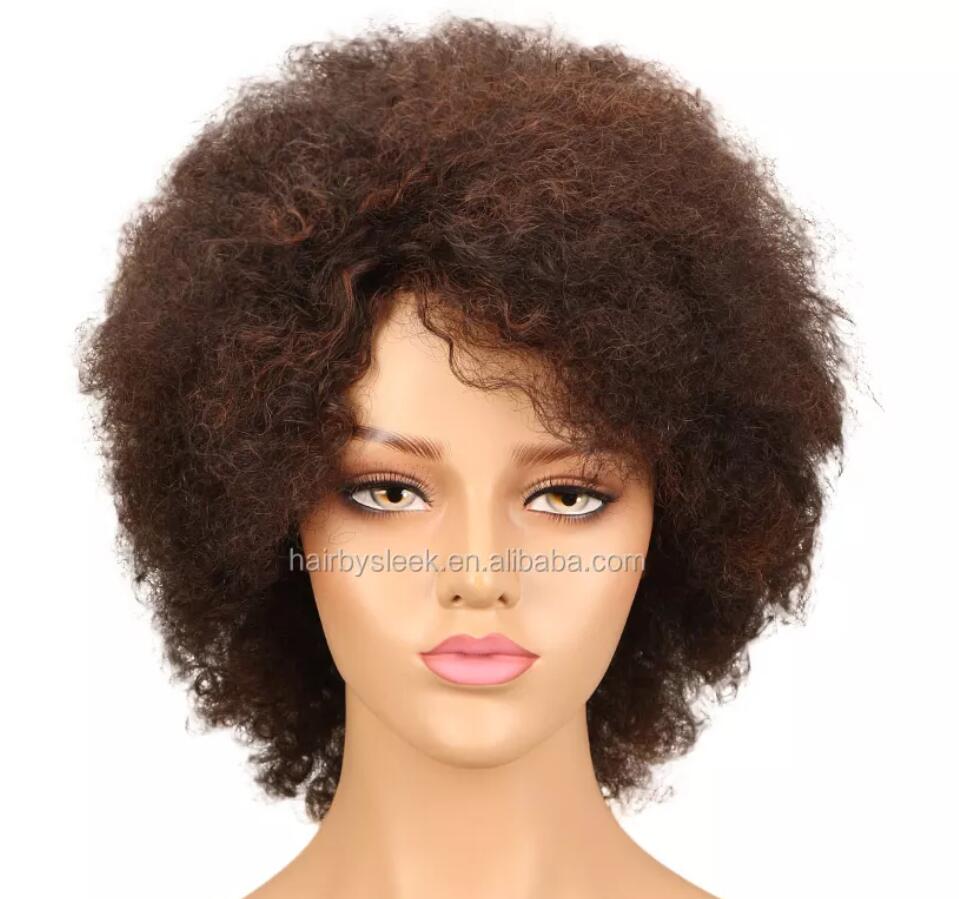 sleek Wholesale quality Natural pixie cut Brazilian Remy Hair Short Afro Curl Cuticle Aligned Hair Wig Human Hair Wigs For Women