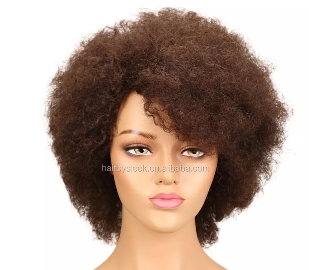 sleek Wholesale quality Natural pixie cut Brazilian Remy Hair Short Afro Curl Cuticle Aligned Hair Wig Human Hair Wigs For Women