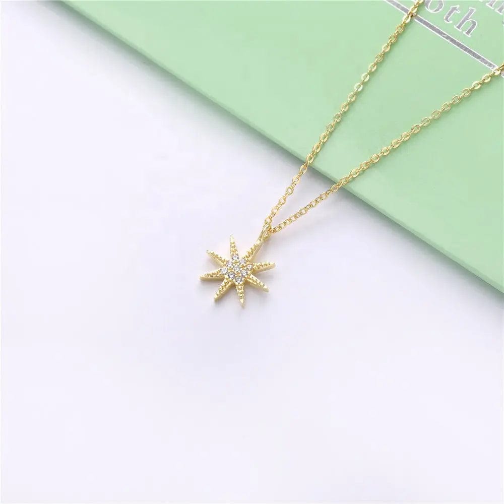 Slovehoony Fashion Jewellery Necklace For Women 2019 CZ 925 Sterling Silver Long Chain North Star Necklace Jewelry