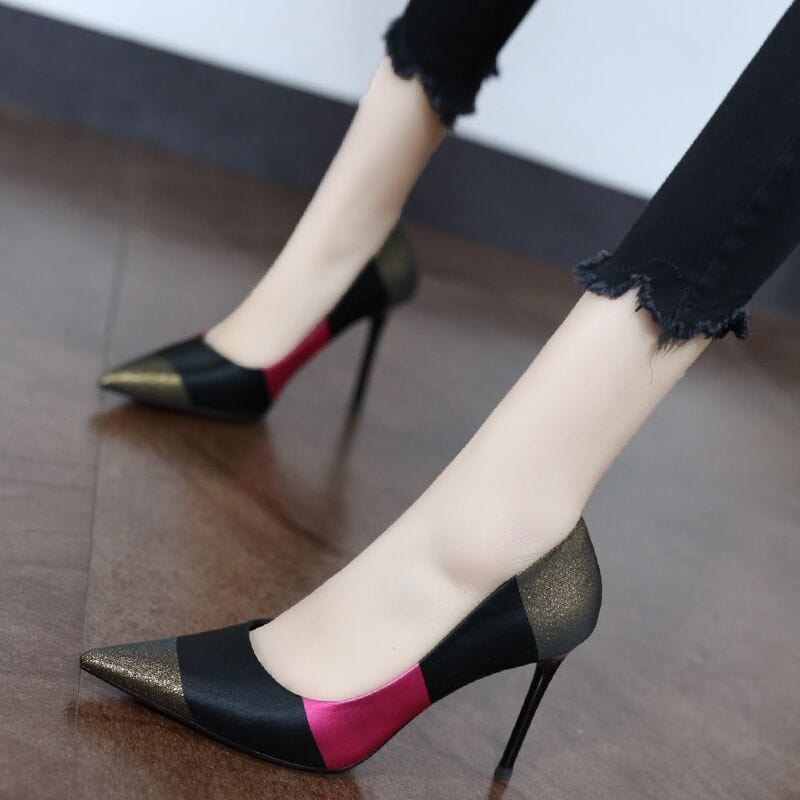 Spring Fashion French Style Office Lady Work Pointed toe Luxury Female Sexy Girls Pumps Ladies Shoes High Heels for Womens