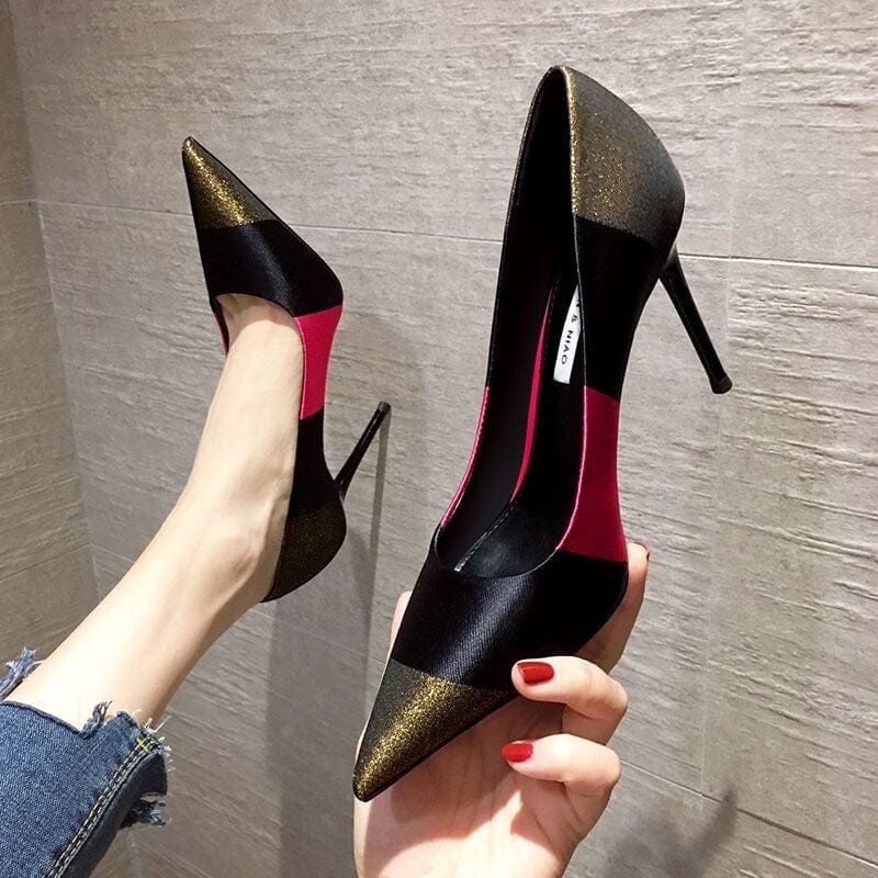 Spring Fashion French Style Office Lady Work Pointed toe Luxury Female Sexy Girls Pumps Ladies Shoes High Heels for Womens