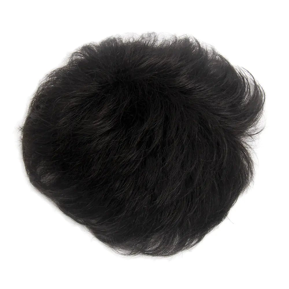 ST Fantasy Mens Natural Black synthetic hair toupee for Men