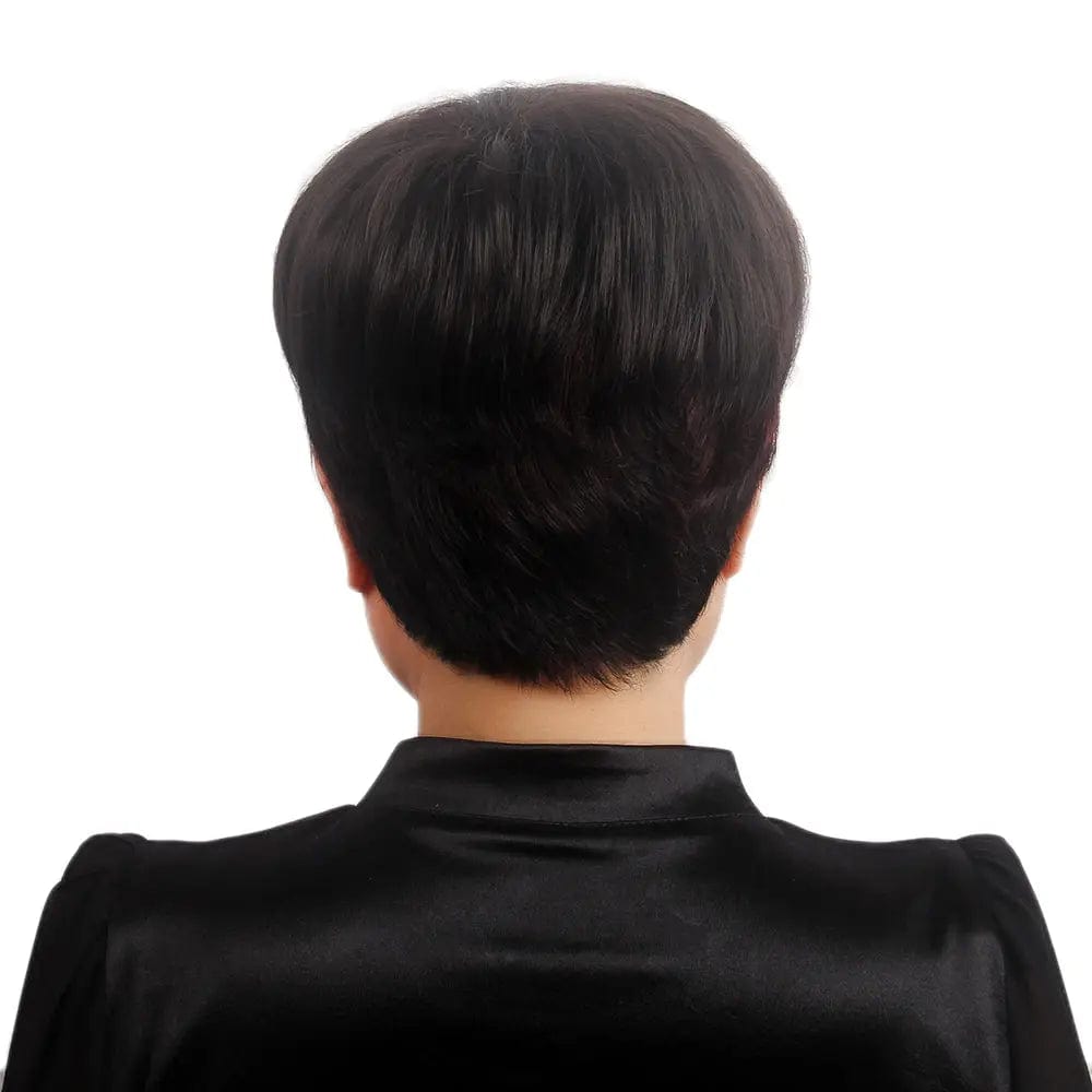 ST Fantasy Womens Natural Black synthetic hair toupee For Woman