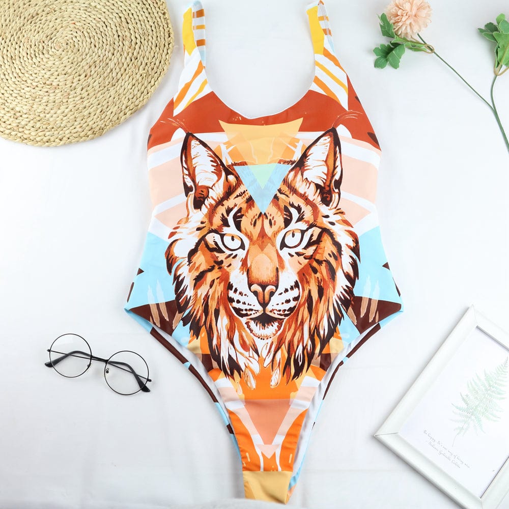 ST1130 Factory Wholesale Women Sexy Hot Selling Tiger One Piece Swimsuit Bathing Suit Swim Beachwear Swimwear