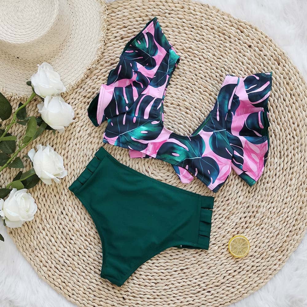 ST9205288 High quality Hot Ruffle Swimsuit Print Bikinis 2022 Brazilian High Waist Swimming Suits Bathing Suit Summer Beachwear Bikini