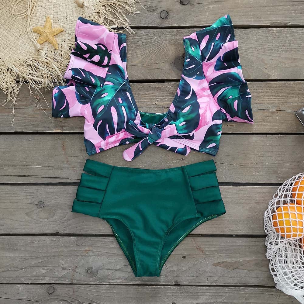 ST9205288 High quality Hot Ruffle Swimsuit Print Bikinis 2022 Brazilian High Waist Swimming Suits Bathing Suit Summer Beachwear Bikini