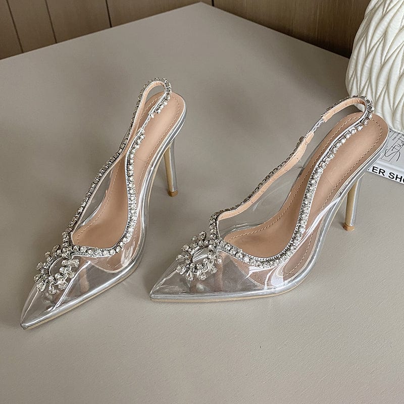 Summer Rhinestone Banquet Shoes Pink 2023 Diamond Pointed Super High Heel Sandals Party Nightclub Pumps 35-42 Ladies Shoes