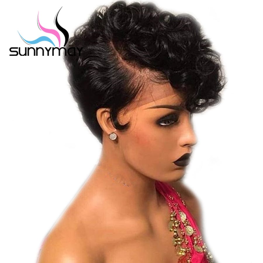 Sunnymay 13x4 Short Human Hair Wigs For Black Women Pre Plucked Bob Wig Remy Brazilian Glueless Lace Front Human Hair Wigs