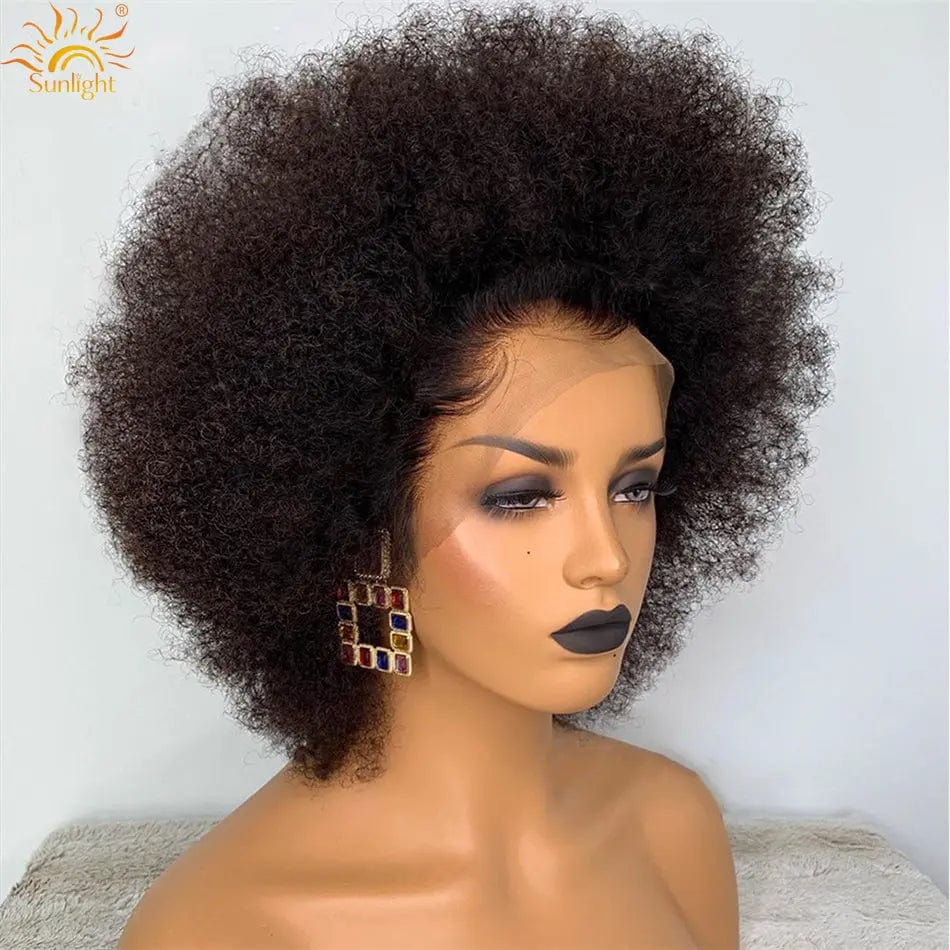 Super Afro Short Kinky Curly Wig 13x4 Lace