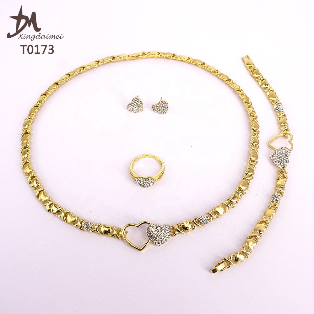 T0173 african High quality 18k gold XOXO plating jewelry set