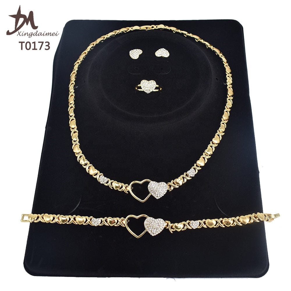 T0173 african High quality 18k gold XOXO plating jewelry set