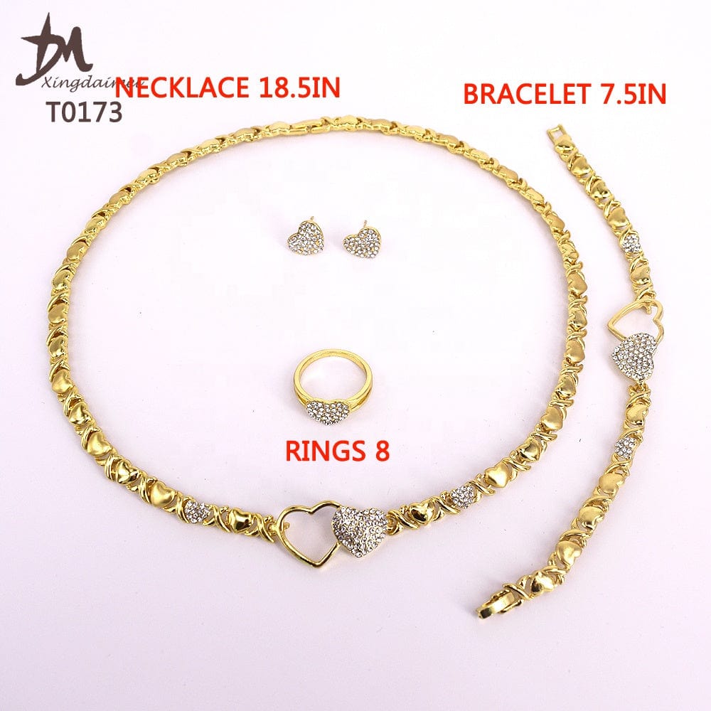 T0173 african High quality 18k gold XOXO plating jewelry set