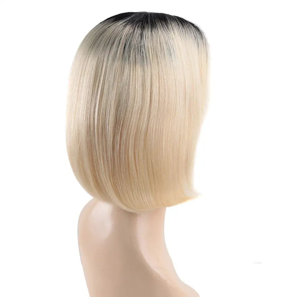 T1b-27 / 8inches / 150% Ombre T1b/613 Bob transparent Lace Wig