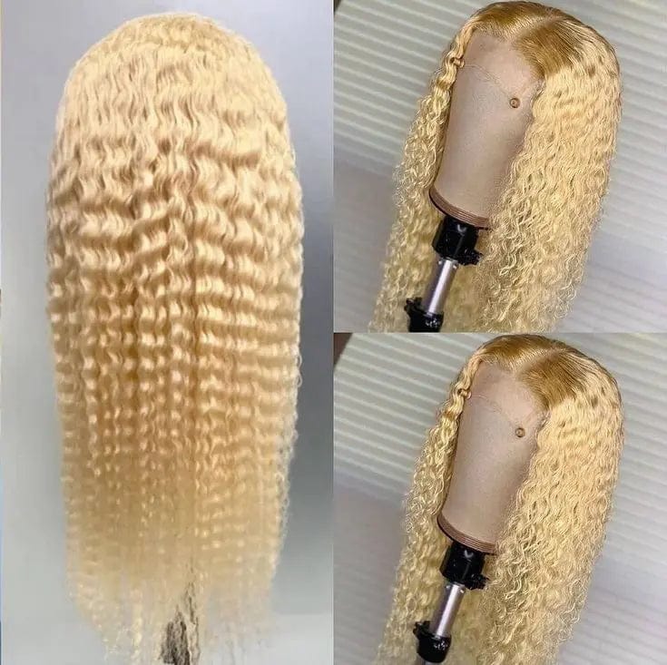 T4#613 Blonde Human Hair Wigs Straight/Body Wave/Curly Brazilian Remy Lace Front Human Hair Wigs For Women Preplucked