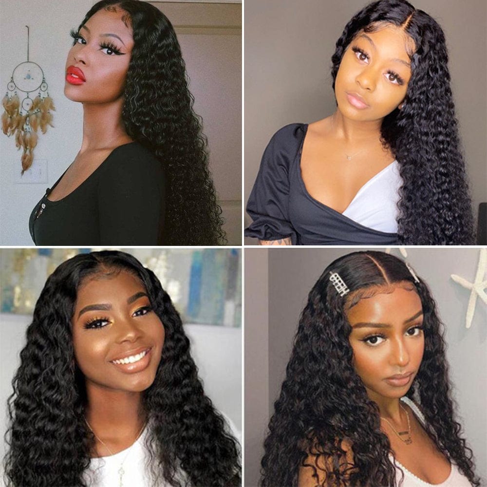 Transparent 28 30 Inch HD Lace Frontal Closure 360 Brazilian Deep Wave 4x4 13x4 13x6 Lace Front Human Hair Wigs for Black Women