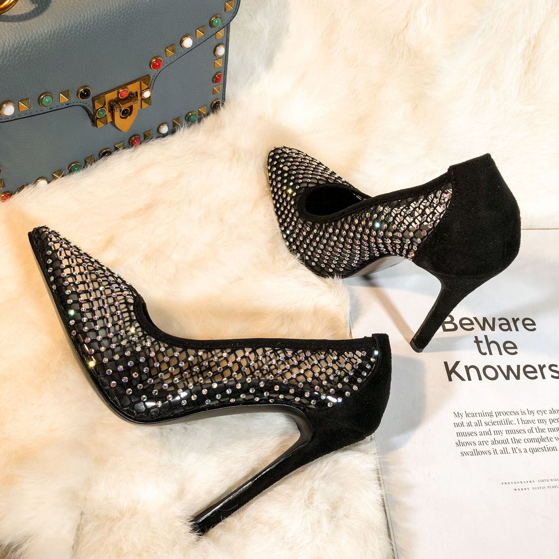 TX New Arrivals Explosive style mesh point diamond stiletto high heel women sandals