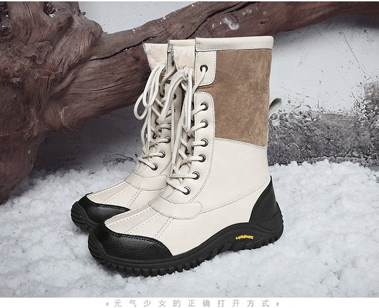 TX  New warm outdoor Martin boots snow shoes women's waterproof non-slip high-top cotton fleece snow boots women