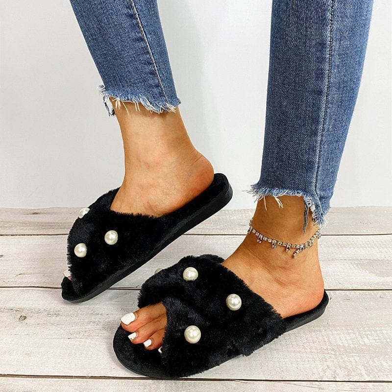 TX Spring new style plush shoes women's shoes flat sandals and slippers women