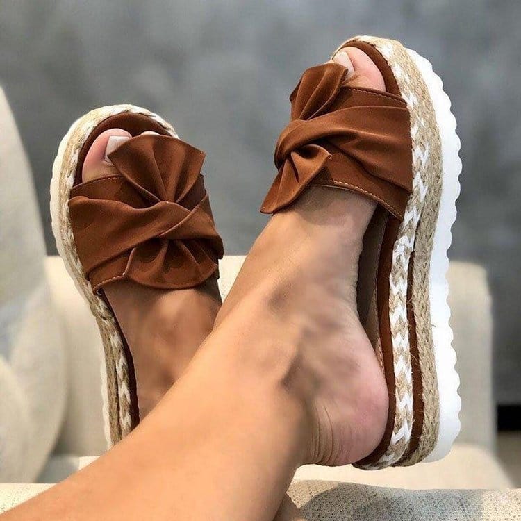 TX493 New Style beautiful bow sandals summer shoes for girls women flat sandals slippers for ladies