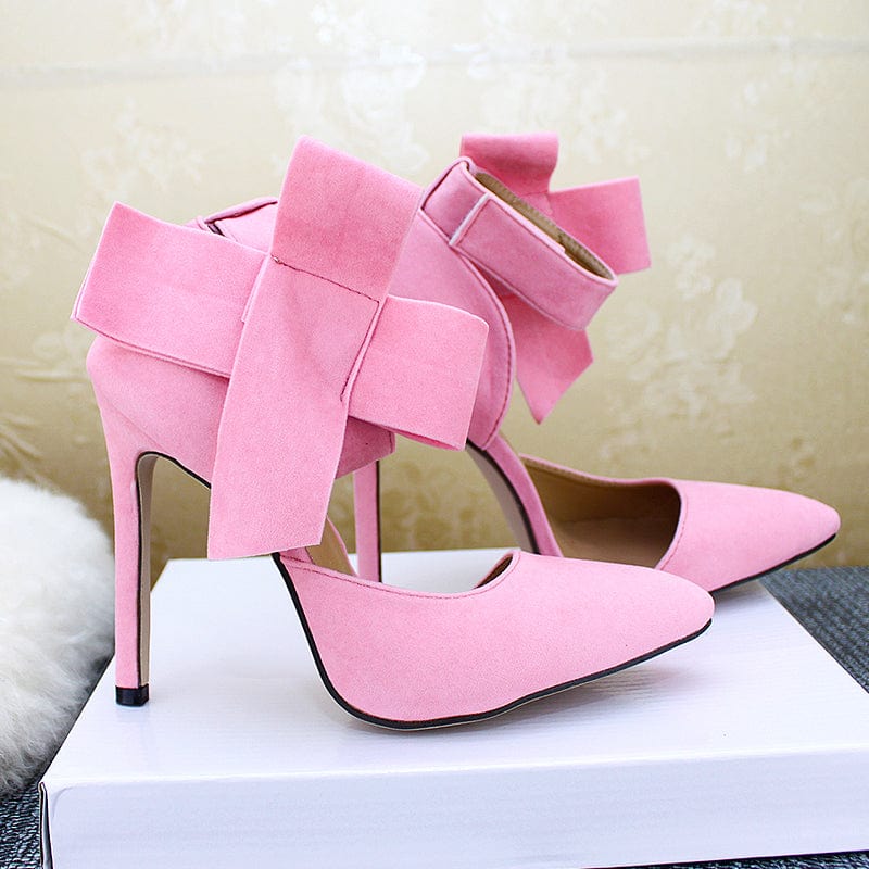 US8.5=EUR40 / Pink Deleventh Shoes 621 Factory Hot Sale Pointed Toe Ladies Shoes Butterfly High Heels Solid Women's Pumps Stock high heels shoes