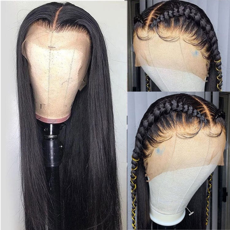 Virgin Brazilian Raw Hair Silk Straight 13x4 Lace Front Hair Wigs Bone Straight Human Hair