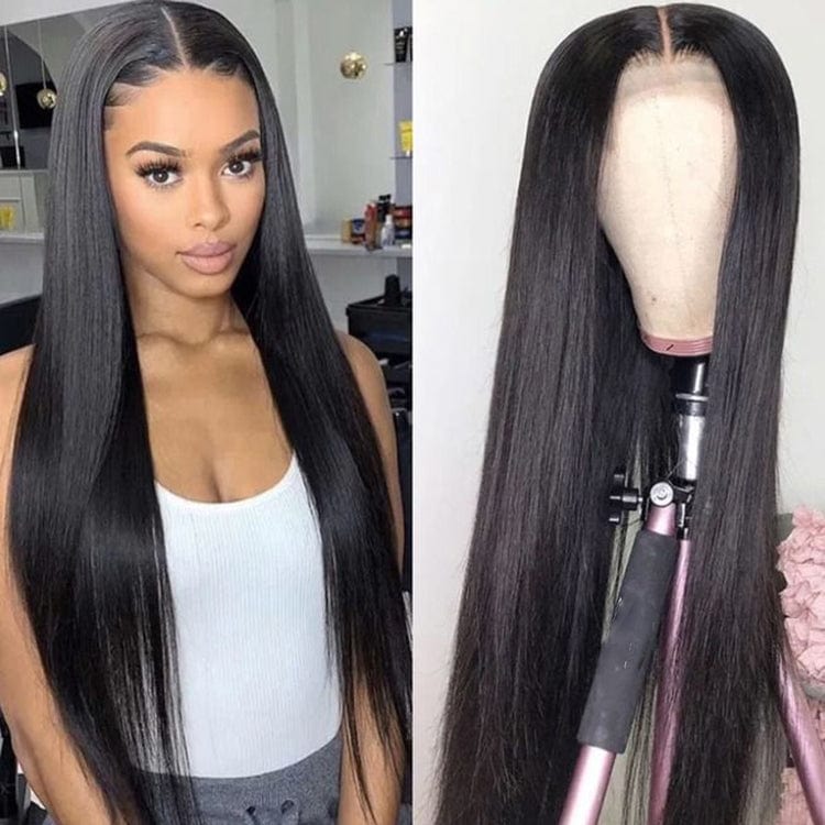 Virgin Brazilian Raw Hair Silk Straight 13x4 Lace Front Hair Wigs Bone Straight Human Hair